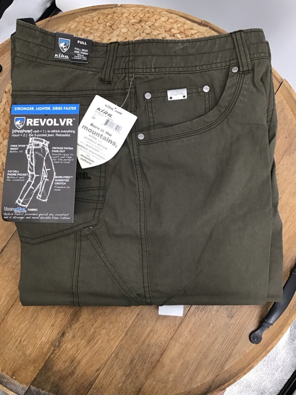 Kuhl Men’s Revolver pant. Gun metal. Size 34 W- 32 inseam. NWT.